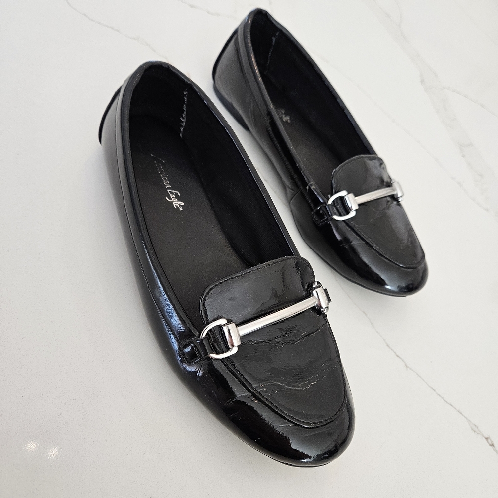 American Eagle Black Loafers Dress Shoes